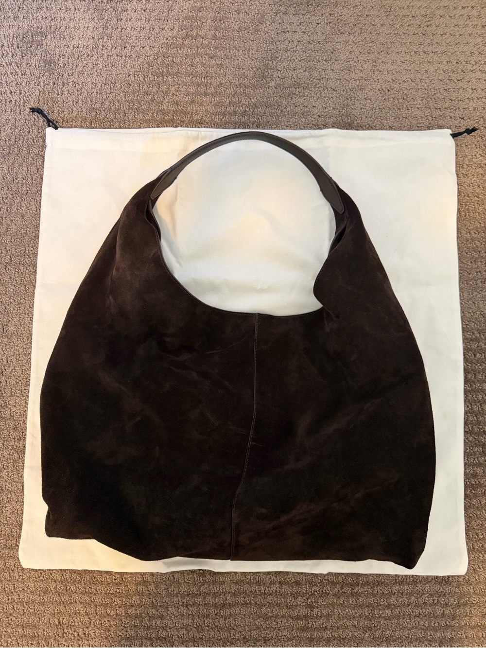 Madewell Dark Carob Large Mylie Suede Shoulder Hobo Bag - Picture 2 of 10